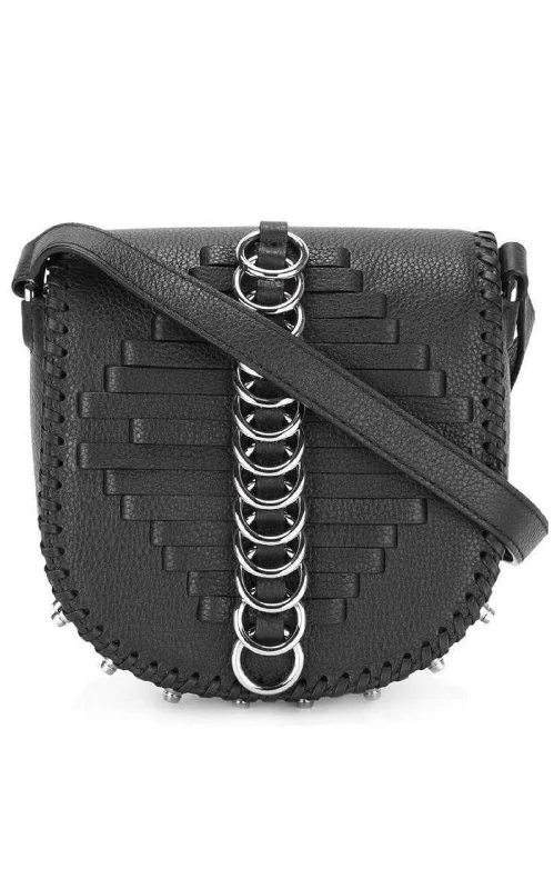 Black Leather Lia Sling Crossbody Bag