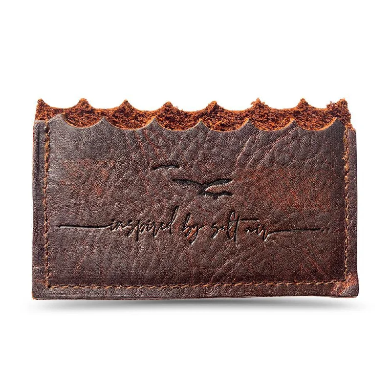 Mini Wallet "Inspired By Salt Air" in Brown Leather