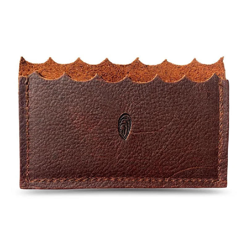 Mini Wallet with Oyster Shell in Brown Leather