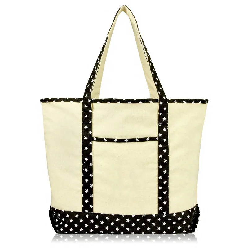 Dalix 22" Soft Canvas Tote Bag Special Patterns Collection