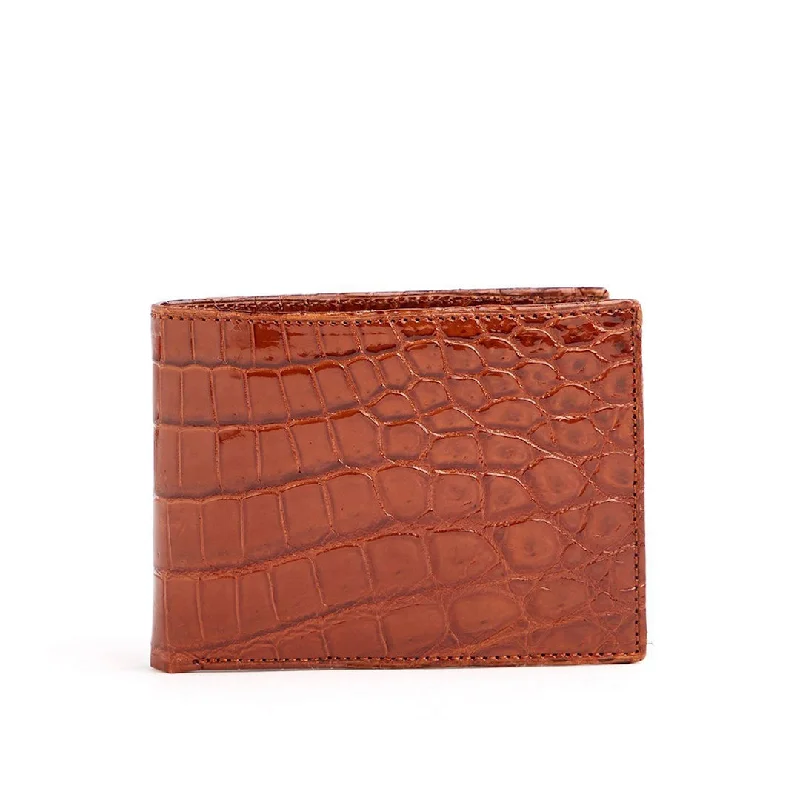 Wallet - Classic Slim Bi-Fold, Cognac Crocodile