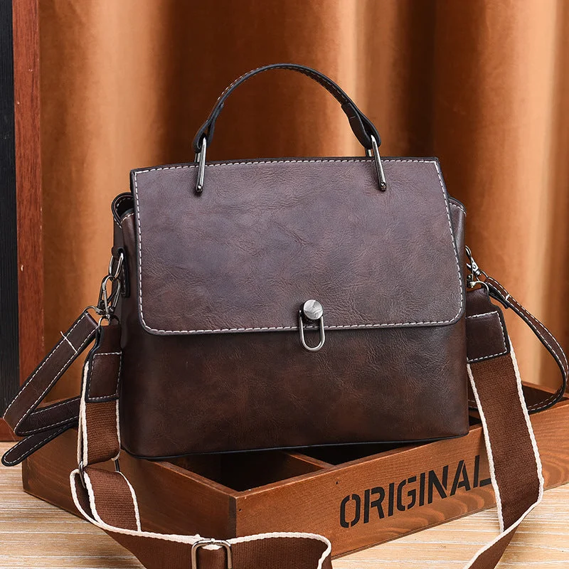 Double Strap Handbag Retro Minimalist Cross Body Bag For Women