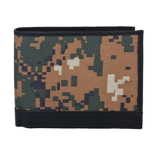 Leather Top Flap Camouflage Wallet