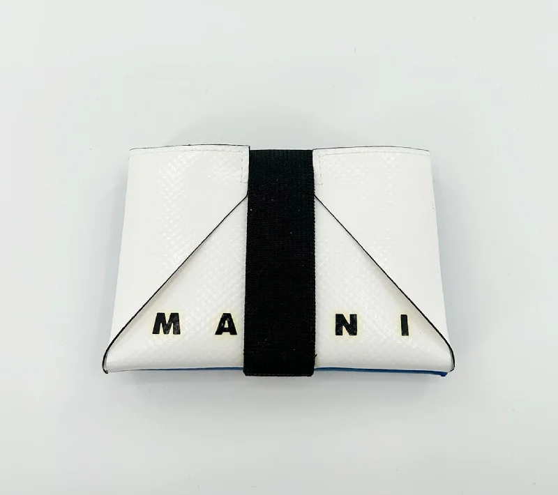 Marni Polyester Document Holder - White/Navy