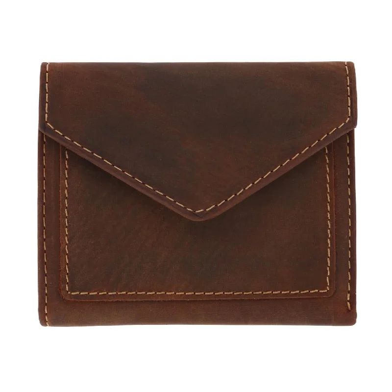 Men's Leather Envelope Style Trifold Wallet