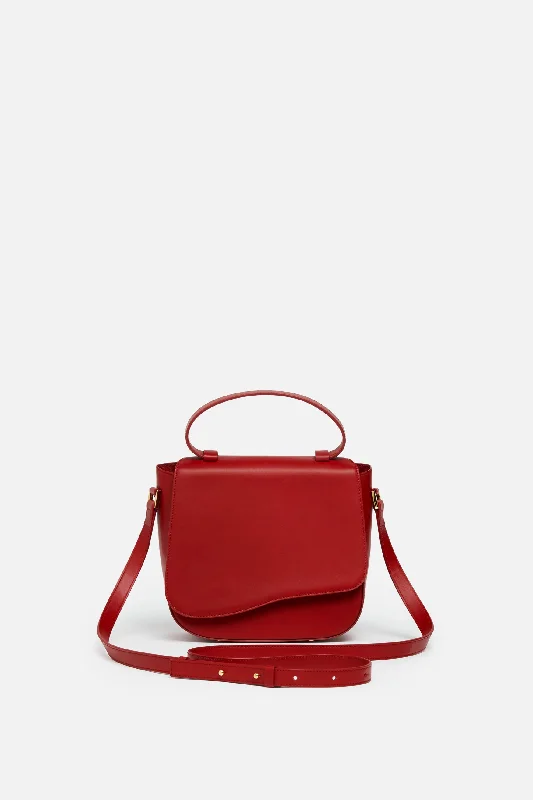 Milan Crossbody Leather Bag in Scarlet Red