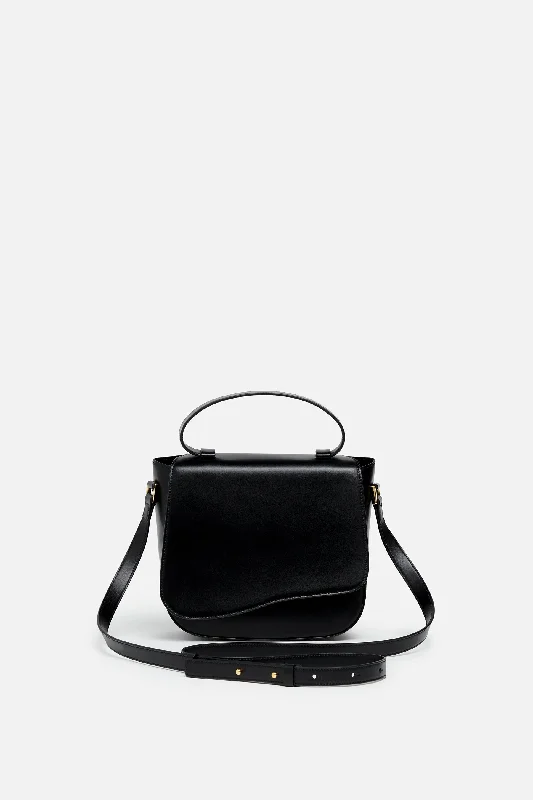 Milan Crossbody Leather Bag in Noir