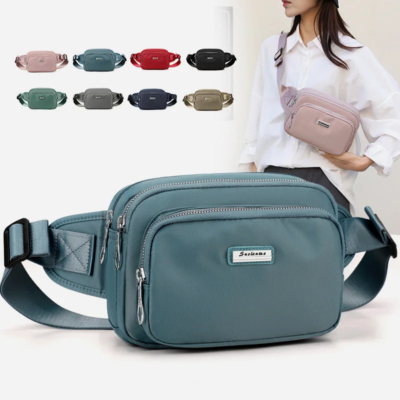 Minimalist Triple Compartment Waist Bag For Women Portable Crossbody Bag