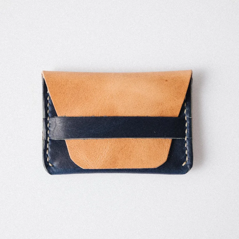 Natural/Cobalt Dublin Flap Wallet