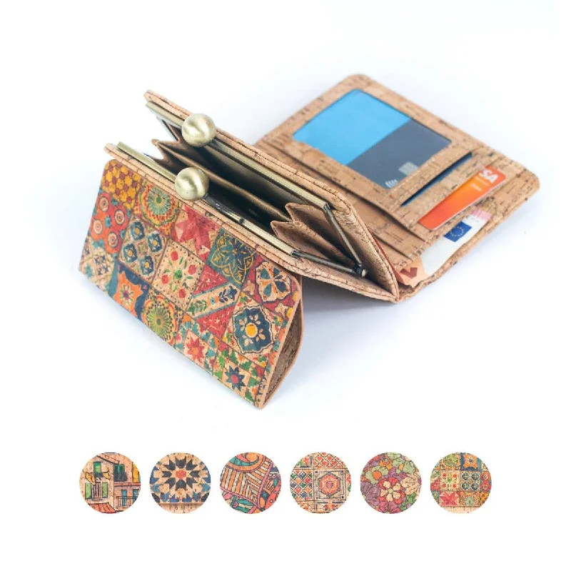 Natural Cork Print Women's Cardholder and Wallet with Antiqu BAGF-064