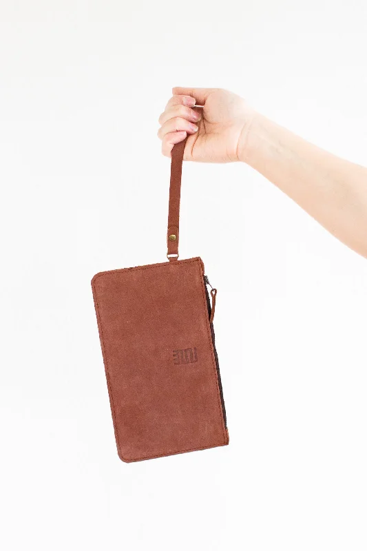 Neema Suede Wristlet, Toffee