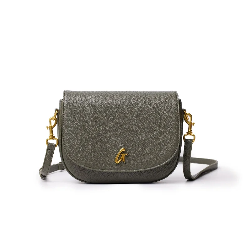 PEBBLE SHOULDER BAG OLIVE GREEN MEDIUM