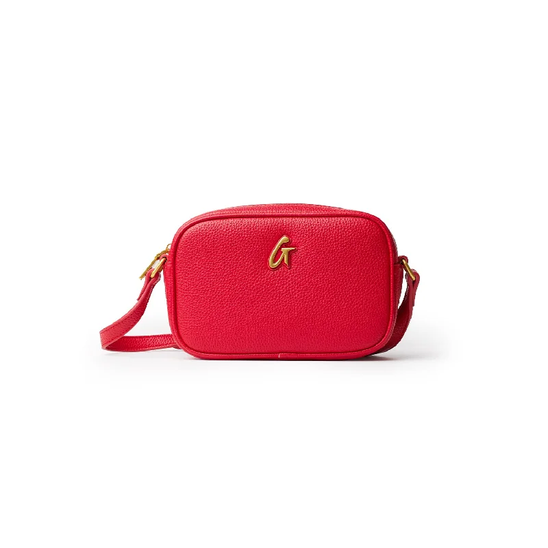 PEBBLE MINI CAMERA BAG RED