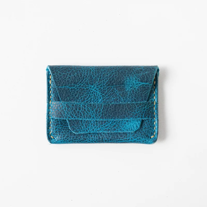 Petrol Blue Bison Flap Wallet