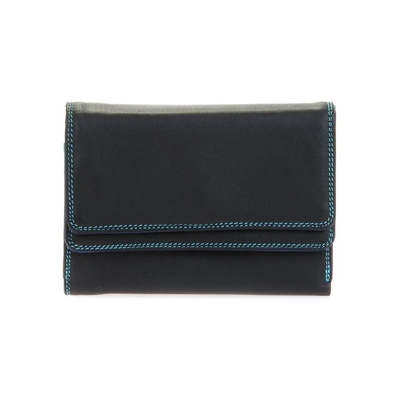 Double Flap Purse/Wallet in Black Pace