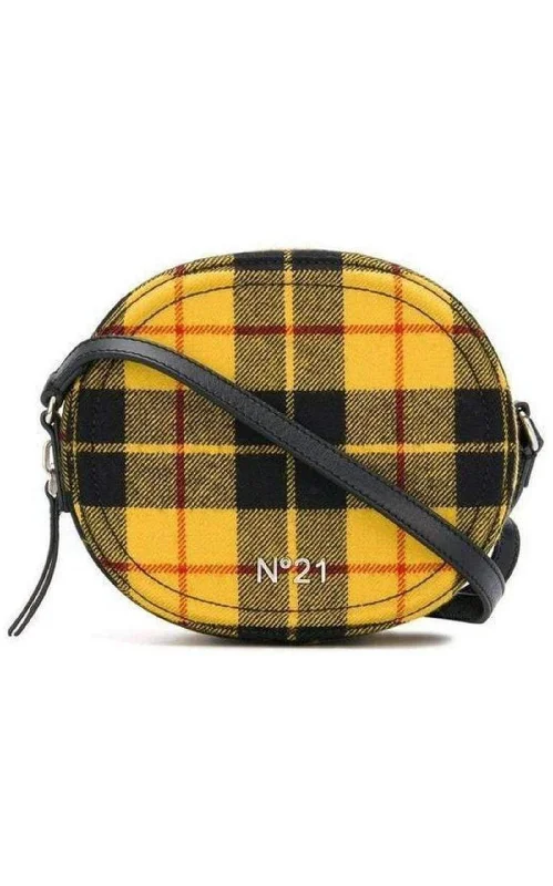 Round Checked Tartan Crossbody Bag