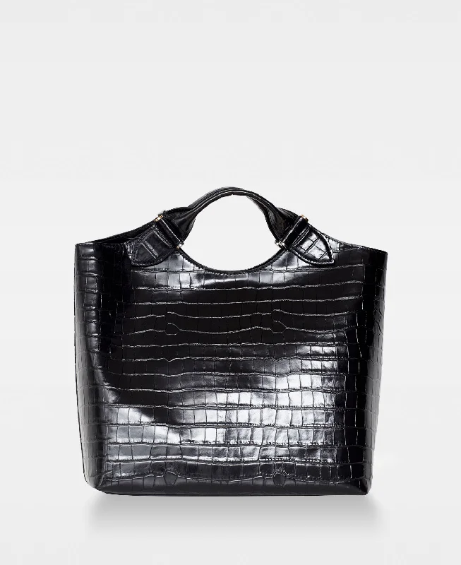 STELLA big tote - Croco Black