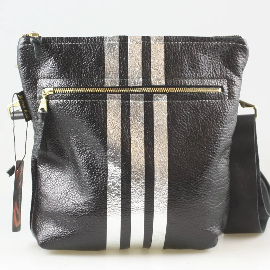 Stripe Lakeshore Bag in Jet/Silver