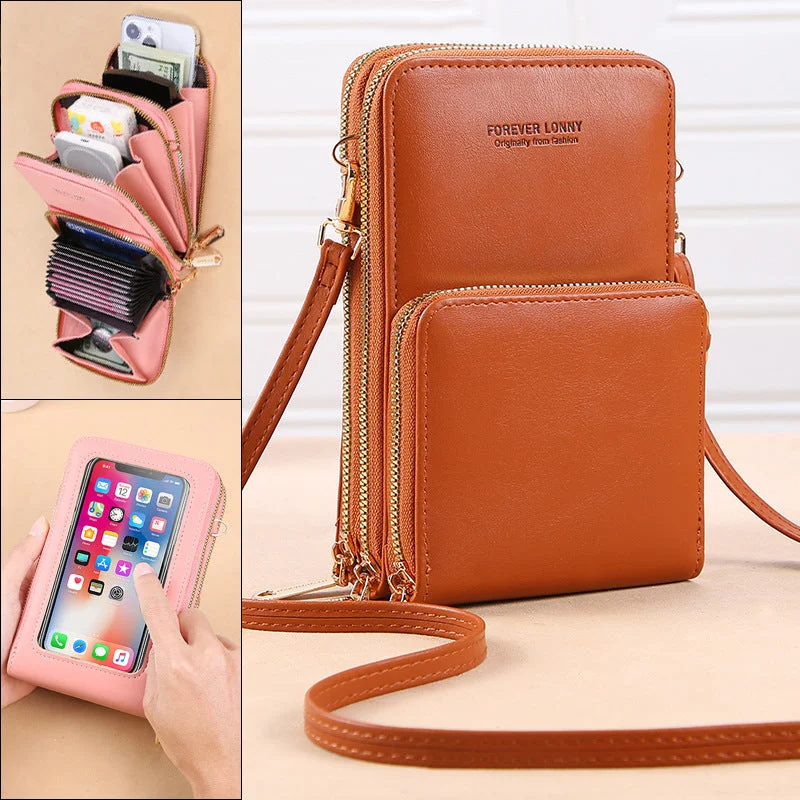 Touch Screen Phone Bag Accordion Multiple Card Slot For Women