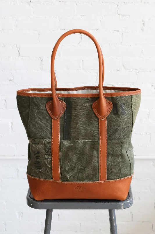 WWII era Salvaged Canvas Patchwork Carryall